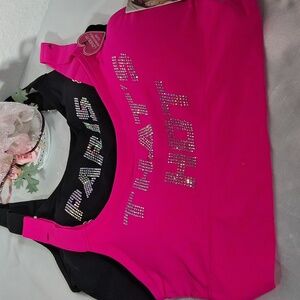 2010   PARIS HILTON Bralette Pink and Black Set 2 NWT